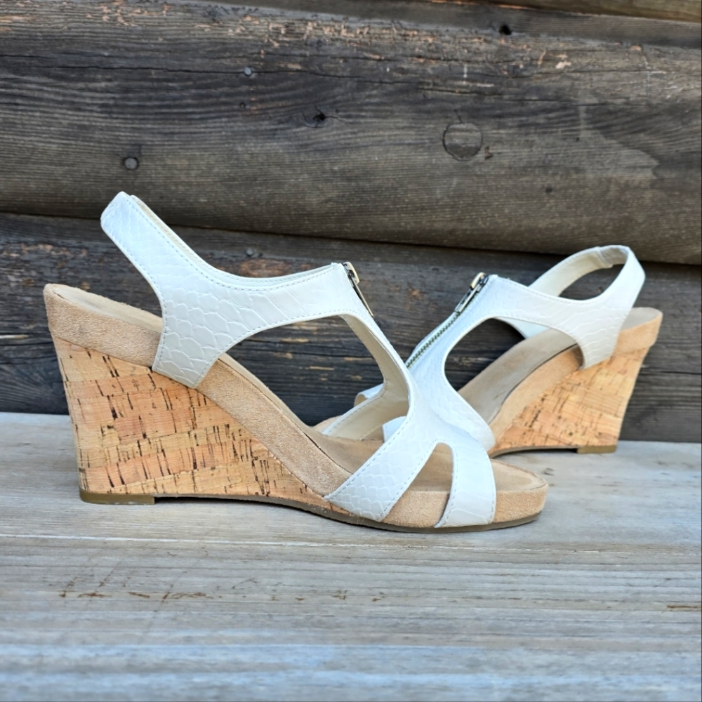 AEROSOLES Plushlow Modern Costal Minimalist Cork Wedge Comfort Sandal 10M - Picture 5 of 15